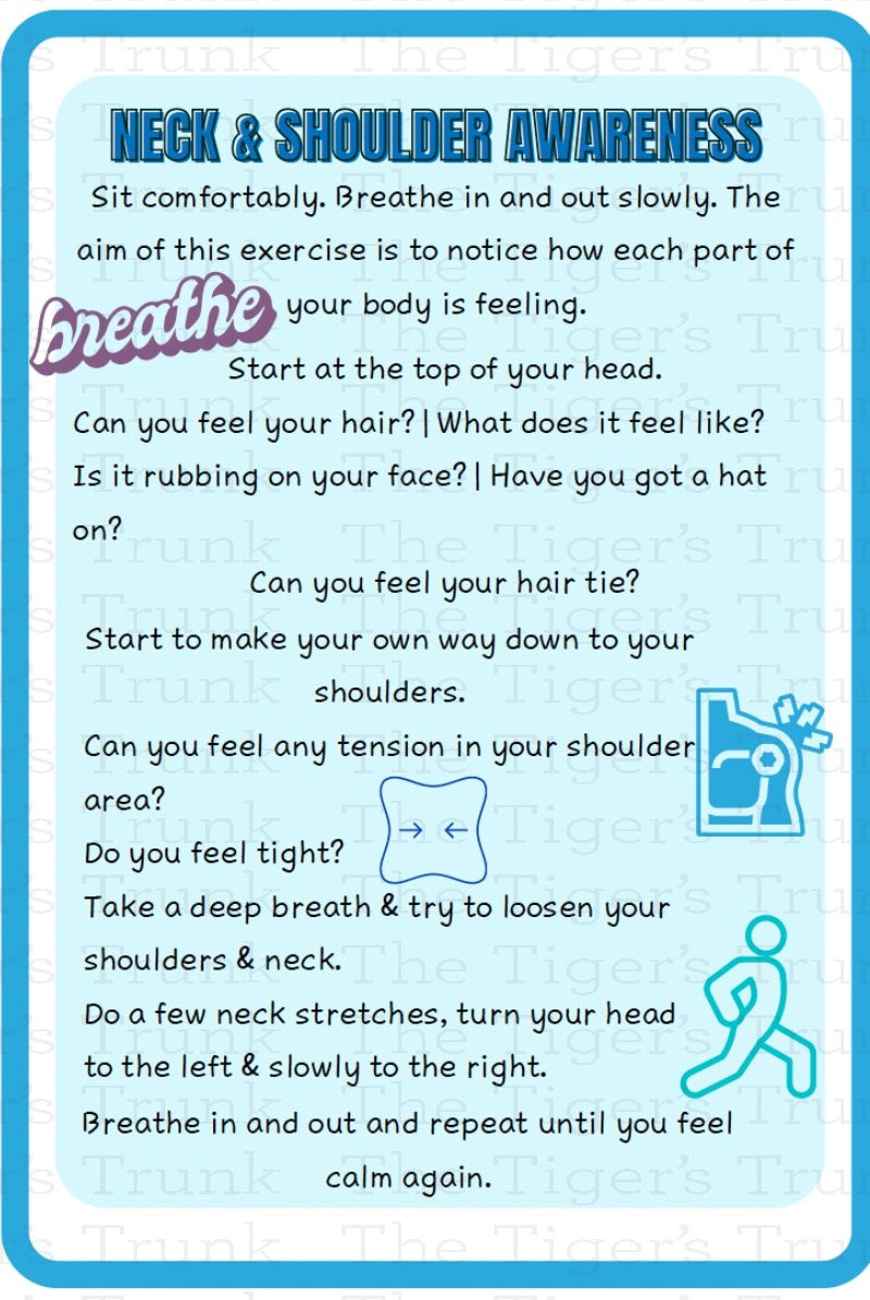 Individual mindfulness card featuring a mental health prompt for daily grounding and emotional well-being