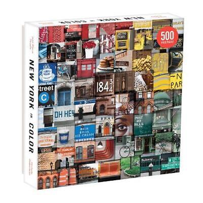 Box cover of New York in Color 500-piece puzzle featuring a vibrant and colorful depiction of New York City.