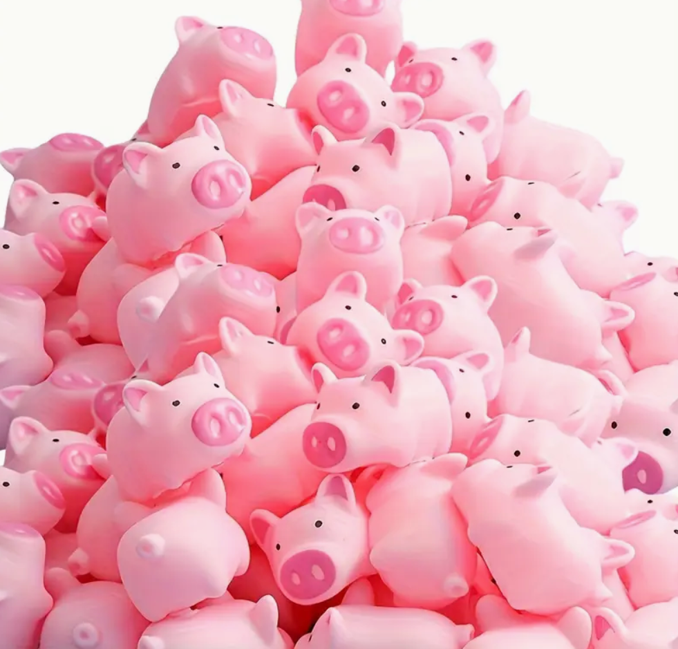 2-inch pink squeaky pig toy, soft and lightweight, perfect for stress relief, playtime, or a fun novelty gift.