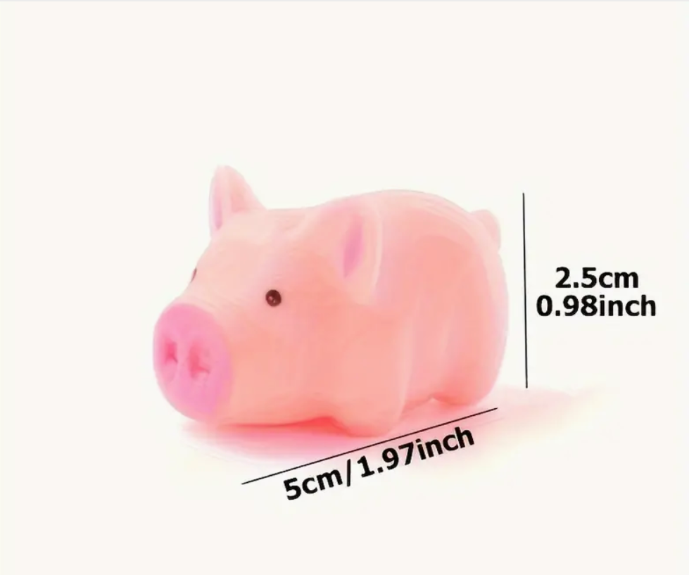 2-inch pink squeaky pig toy, soft and lightweight, perfect for stress relief, playtime, or a fun novelty gift.