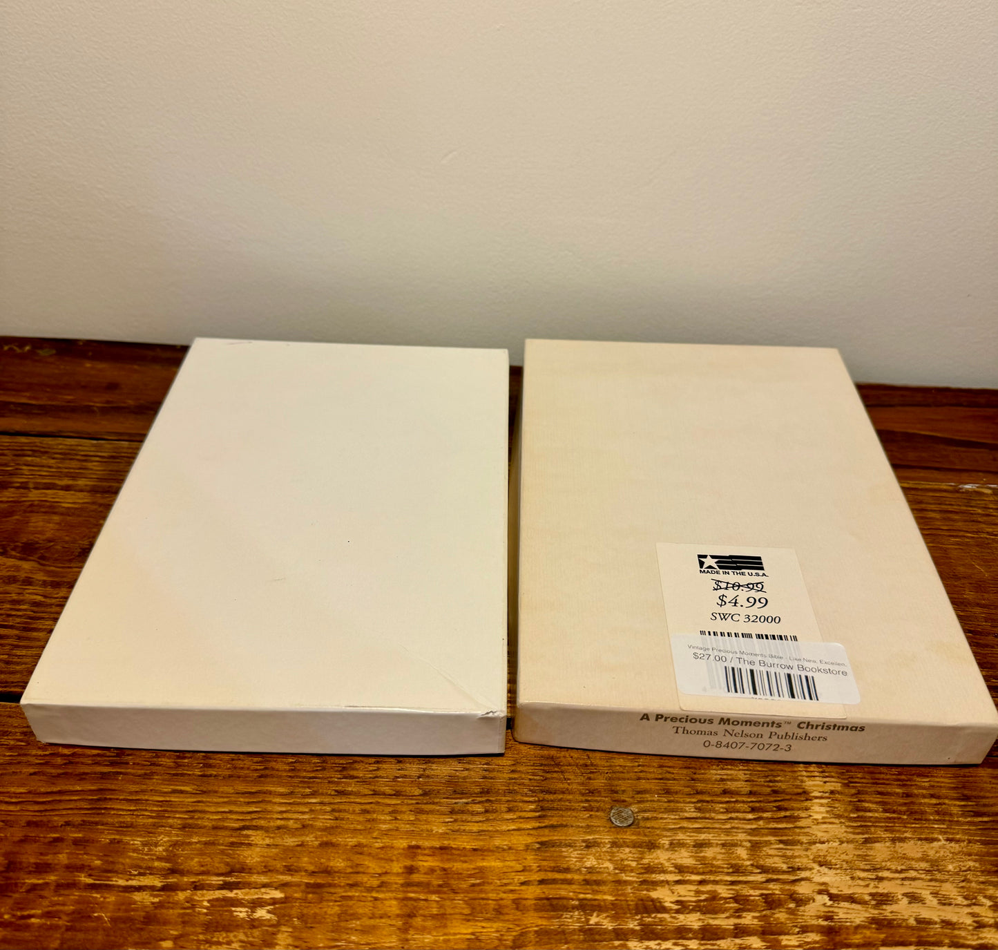 Precious Moments Vintage Bible, 1990, hardback in excellent used condition, featuring charming illustrations.