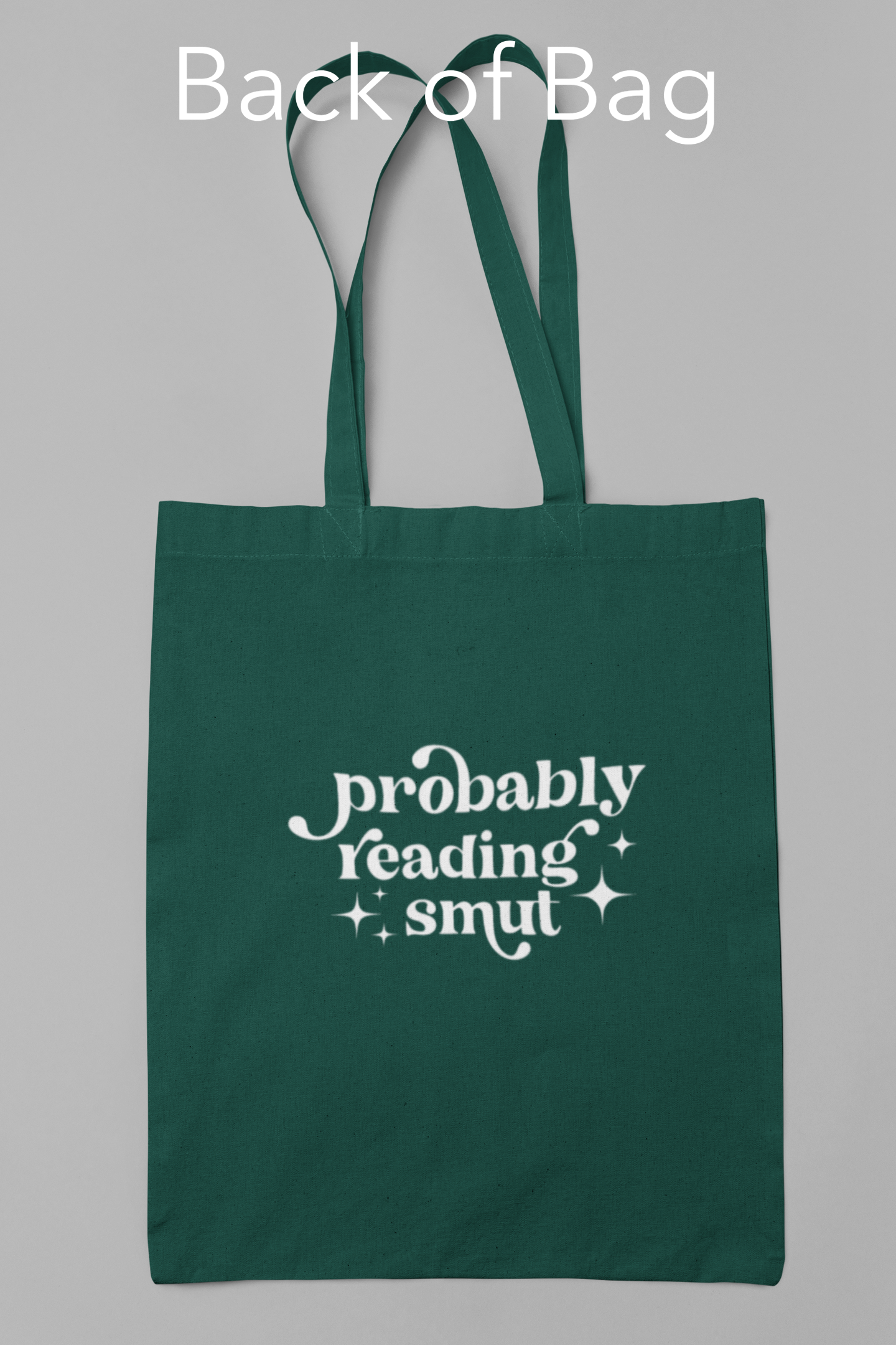 Canvas tote bags featuring The Burrow Bookstore logo on one side and various literary quotes on the other side.