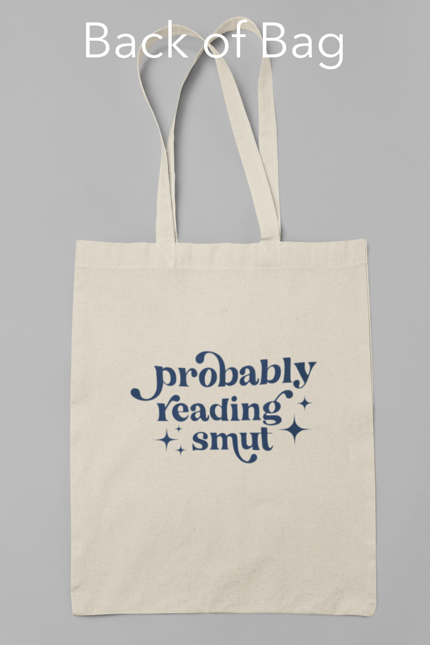 Canvas tote bags featuring The Burrow Bookstore logo on one side and various literary quotes on the other side.
