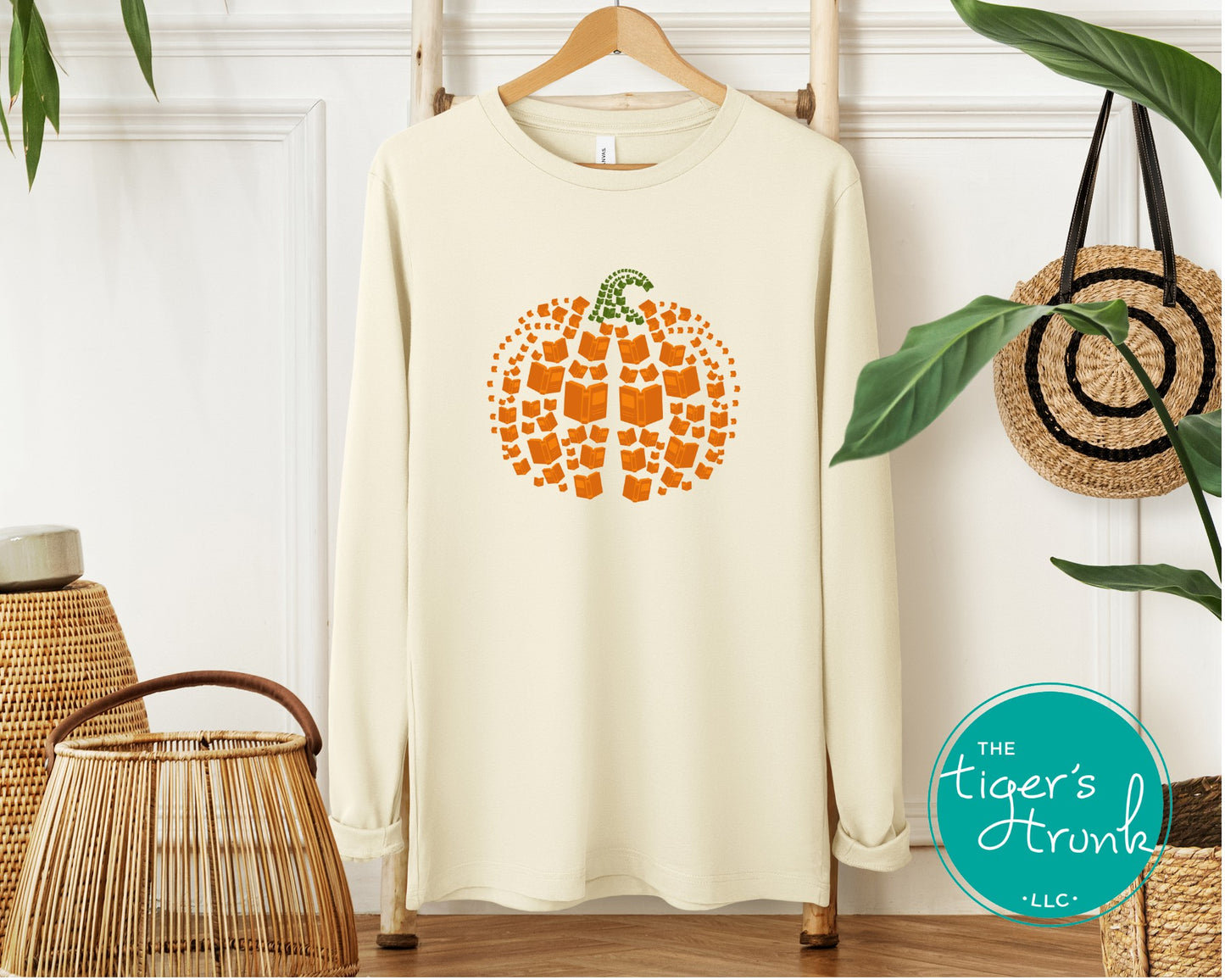 Pumpkin Made of Books Shirt – Fall Book Lover Graphic Tee