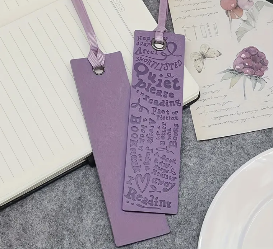 Soft and durable faux leather bookmark in a bright, colorful design—perfect for marking pages in your favorite book.