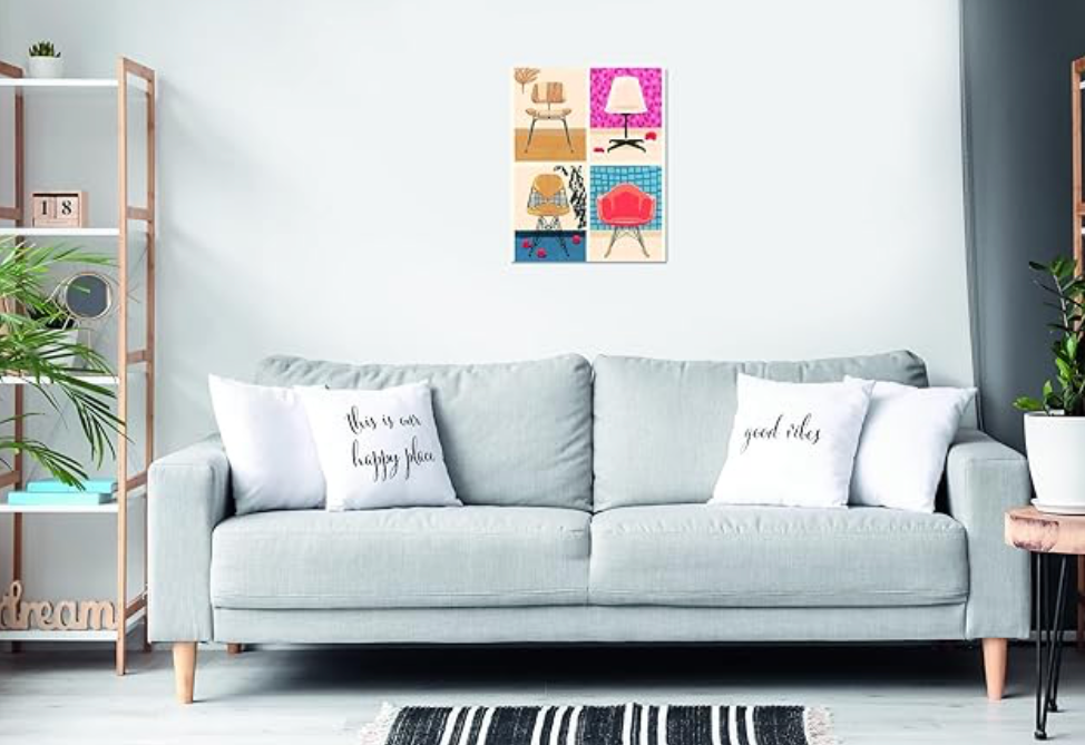 Ravensburger CreArt Take a Seat Eames Collector's Edition paint by numbers kit featuring mid-century modern chair designs.