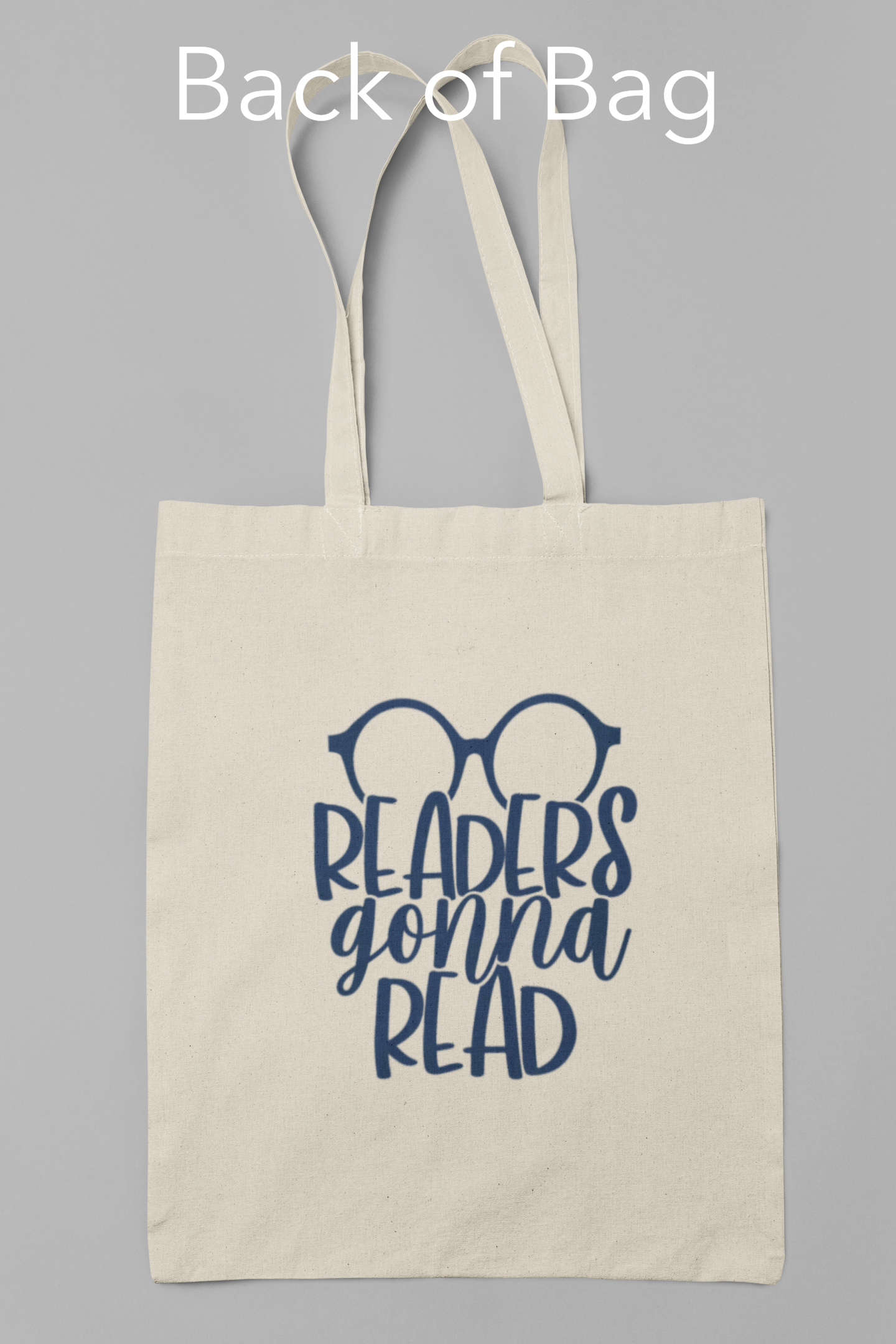 Canvas tote bags featuring The Burrow Bookstore logo on one side and various literary quotes on the other side.