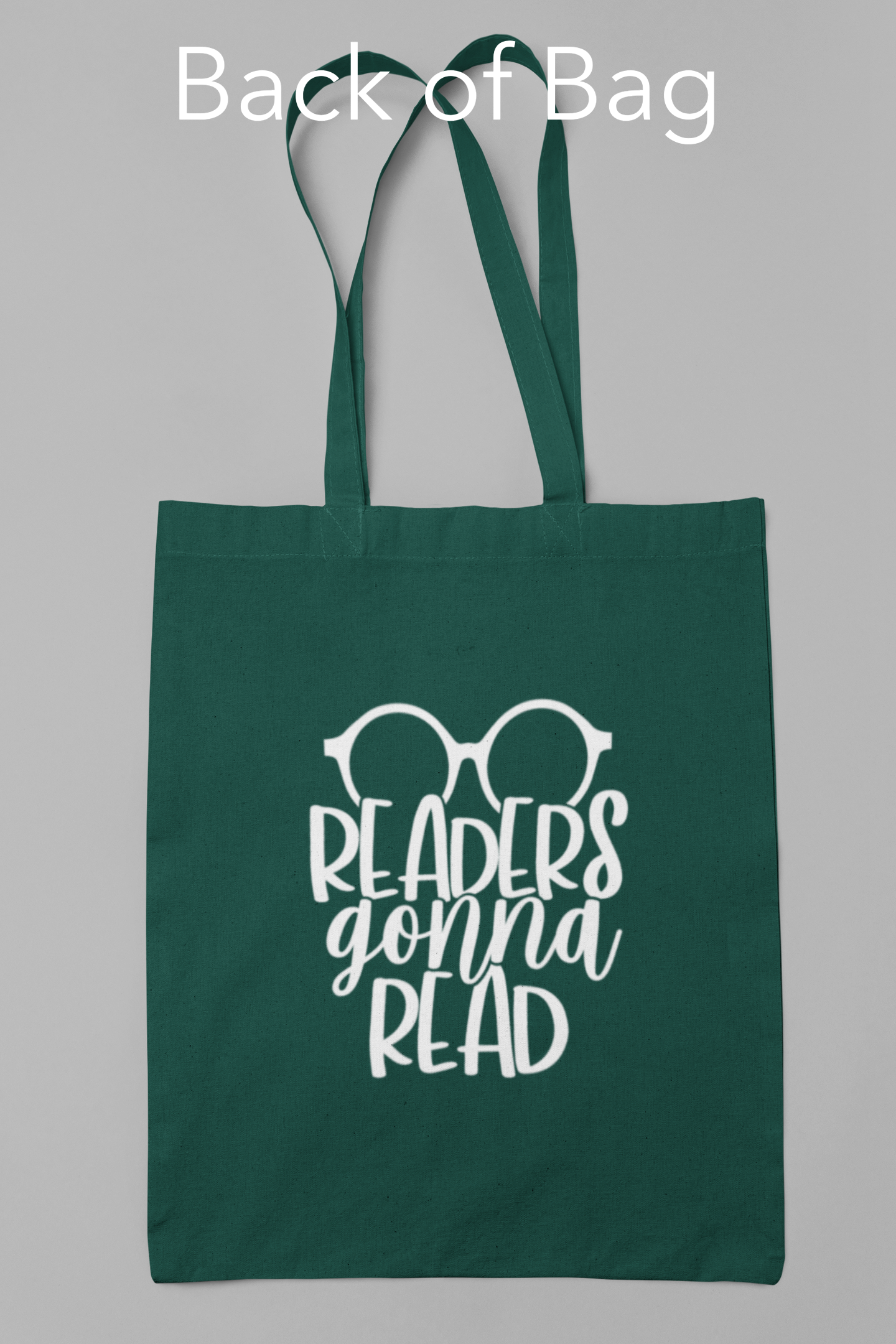 Canvas tote bags featuring The Burrow Bookstore logo on one side and various literary quotes on the other side.