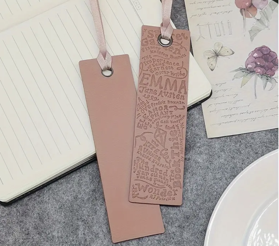 Soft and durable faux leather bookmark in a bright, colorful design—perfect for marking pages in your favorite book.