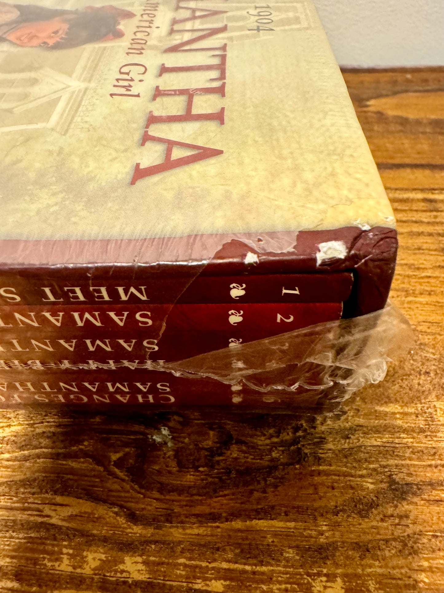 American Girl Samantha Book Set 1-6, vintage boxed collection, featuring unopened paperback editions in a charming keepsake box.