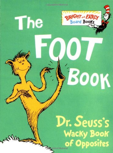 Cover of The Foot Book by Dr. Seuss, featuring playful illustrations of various feet in motion.