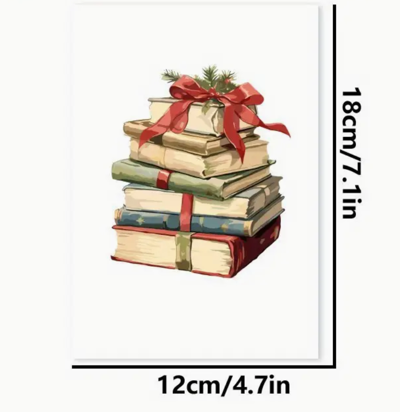 Christmas Card: Stack of Christmas Books