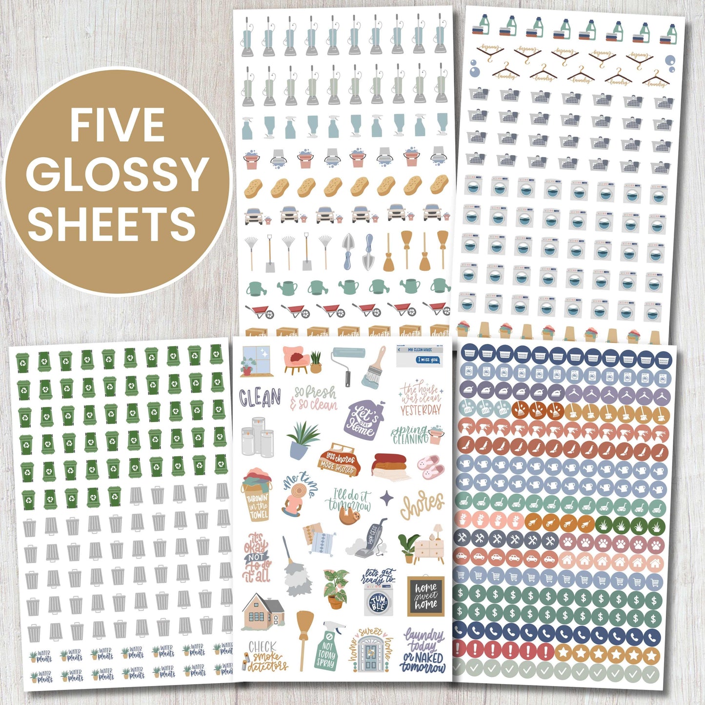 Sticker Pack for Household Chores: 736 Stickers for Cleaning and Organizing