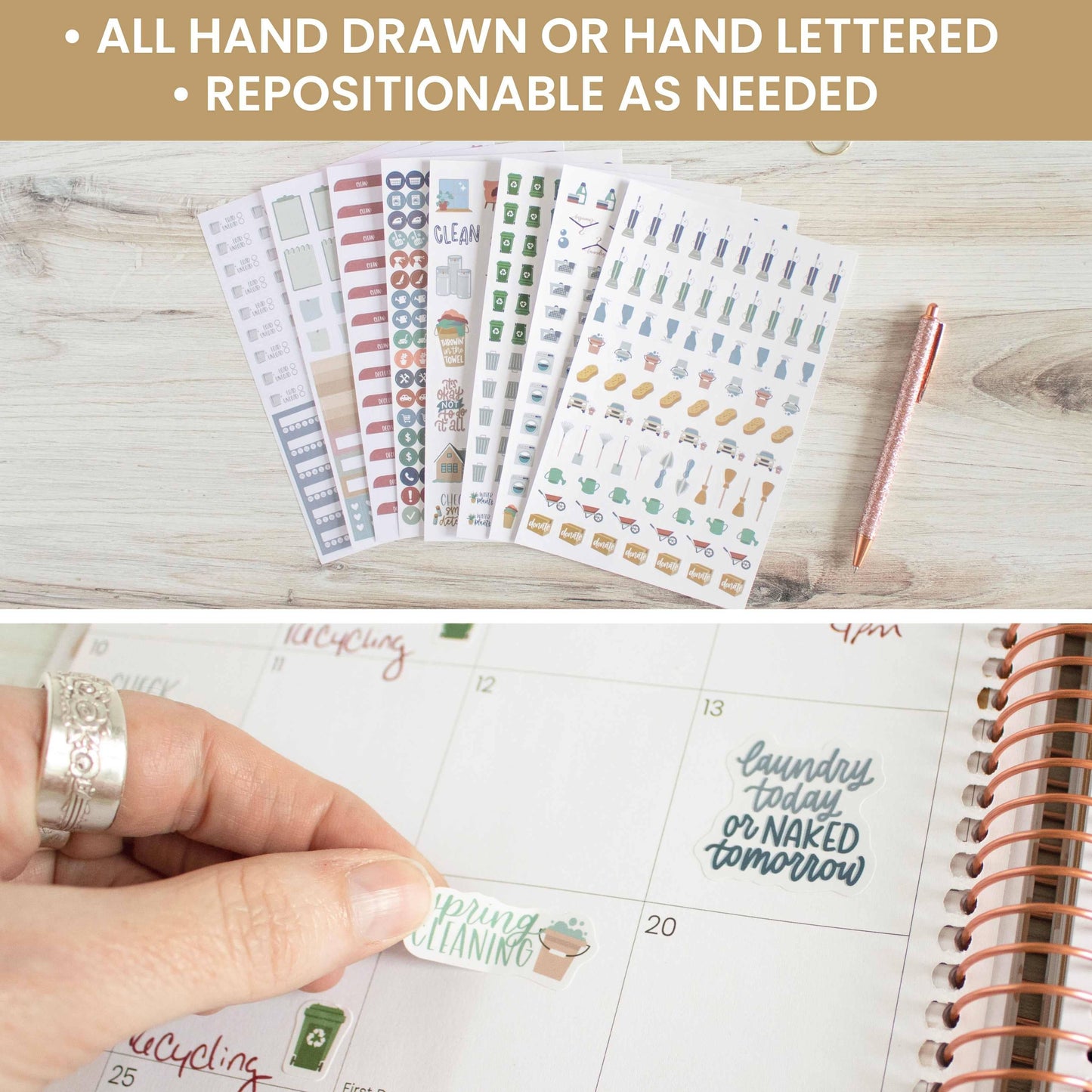 Sticker Pack for Household Chores: 736 Stickers for Cleaning and Organizing