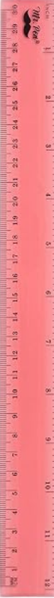 Mr. Pen 12-inch transparent plastic ruler with vintage tint, featuring clear imperial and metric markings in high-contrast black ink.