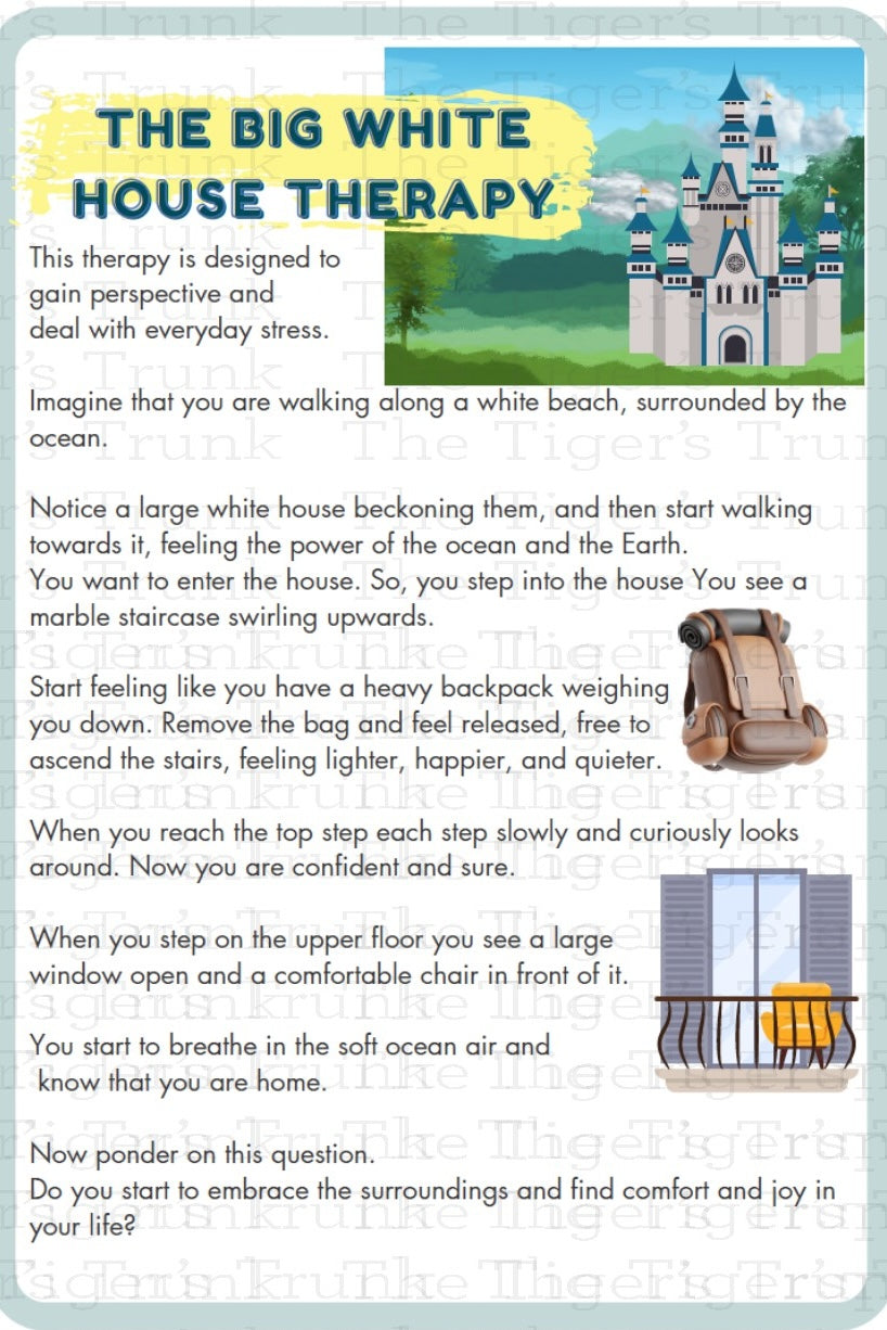 Individual mindfulness card featuring a mental health prompt for daily grounding and emotional well-being