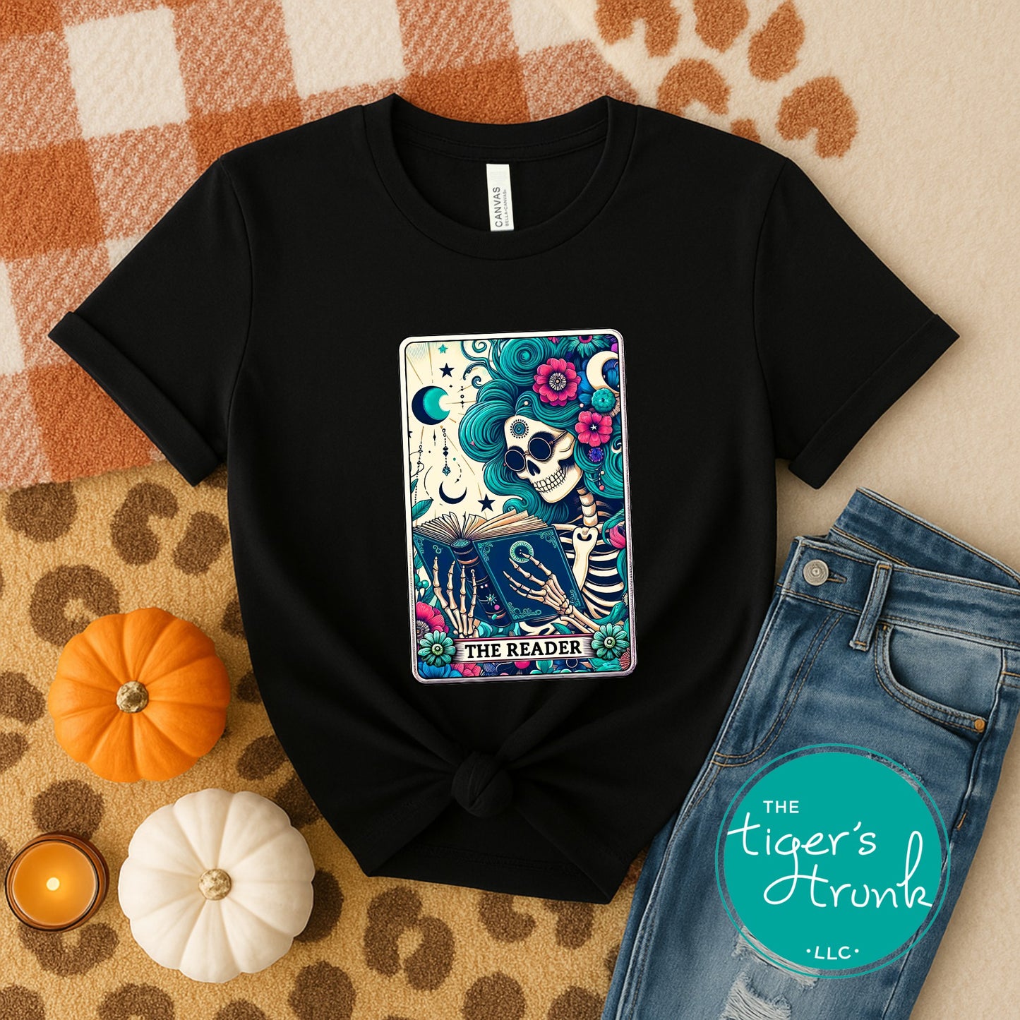 The Reader Tarot Card Skeleton Shirt