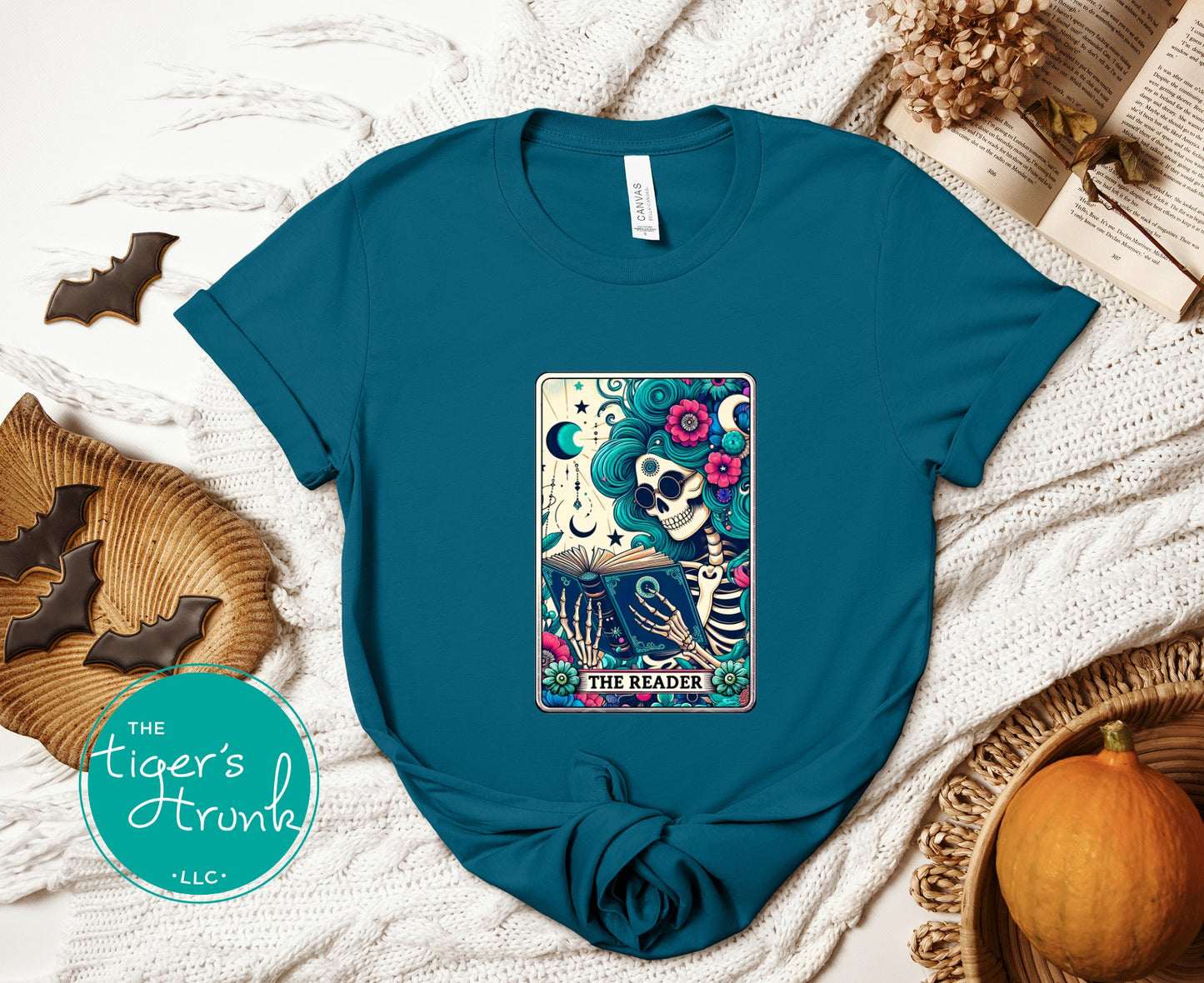 The Reader Tarot Card Skeleton Shirt