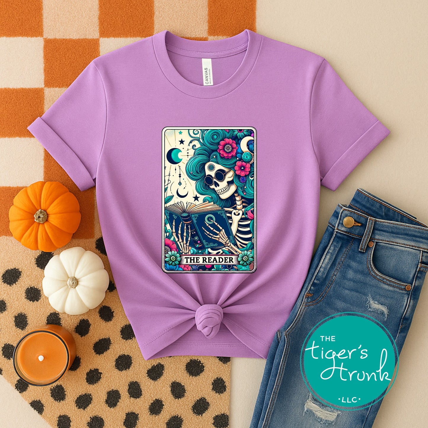 The Reader Tarot Card Skeleton Shirt