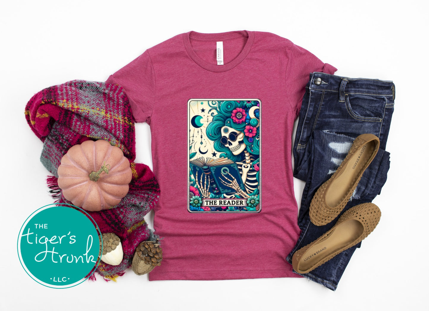 The Reader Tarot Card Skeleton Shirt