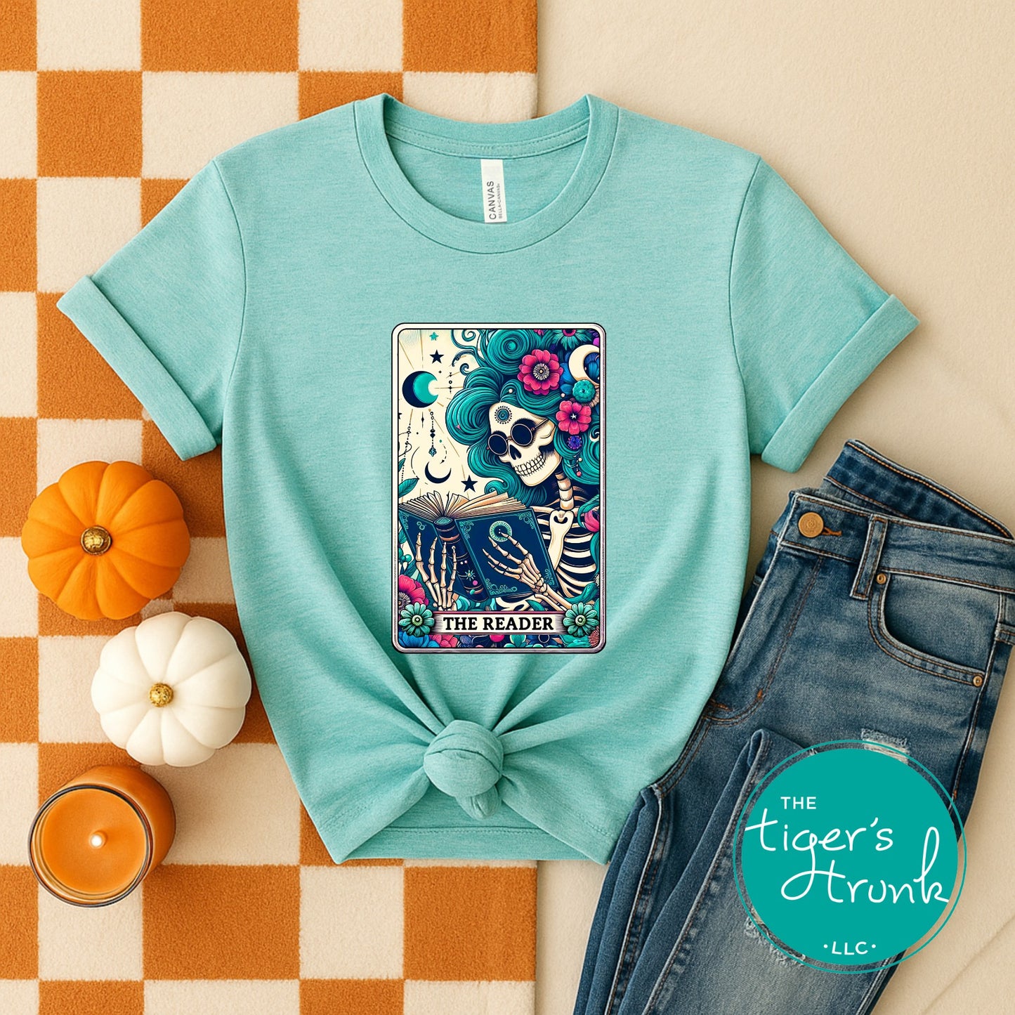 The Reader Tarot Card Skeleton Shirt