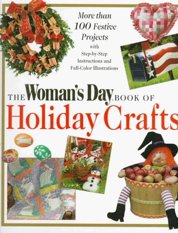 Book cover of 'The Woman's Day Book of Holiday Crafts' with festive illustrations and text.