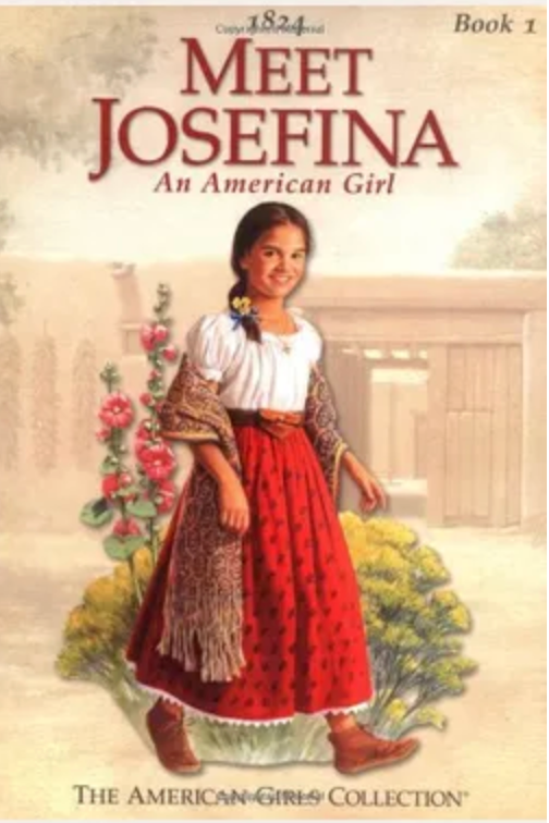 Cover of Meet Josefina by Valerie Tripp featuring Josefina Montoya in a vibrant New Mexican landscape.