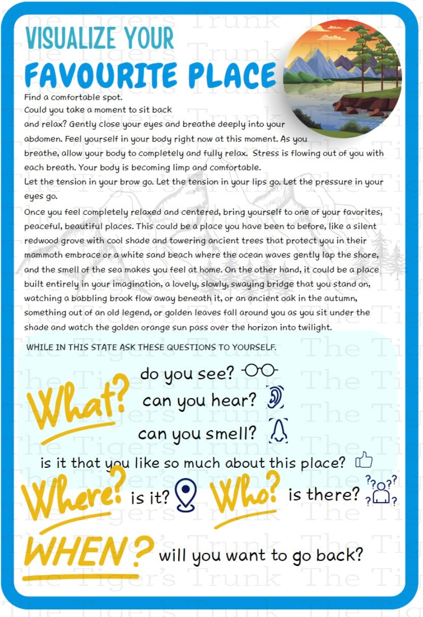 Individual mindfulness card featuring a mental health prompt for daily grounding and emotional well-being