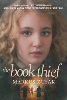 Front cover of The Book Thief by Markus Zusak, featuring an image of an actress.