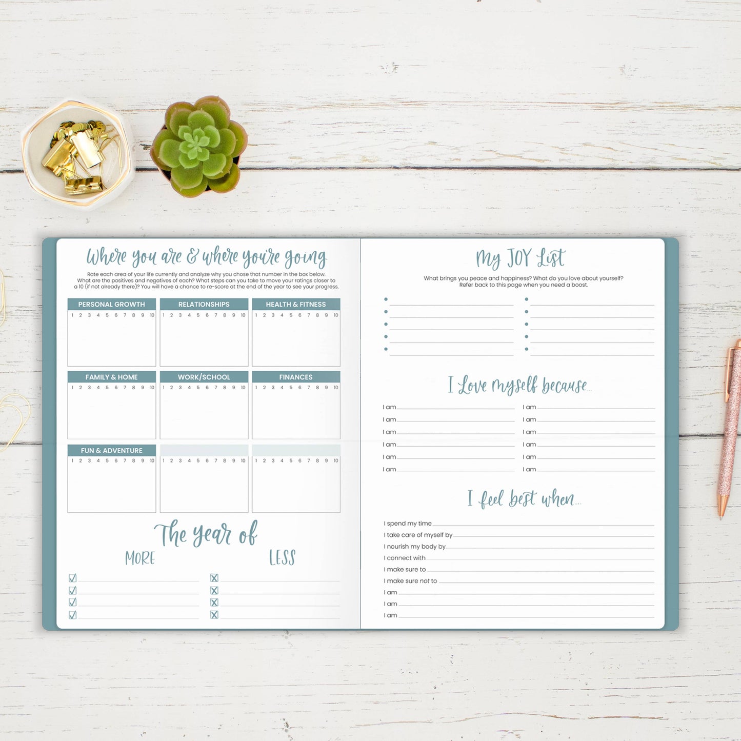 Calendar: 2025 12-Month Planner with Goal Tracking, Vision Board, & More