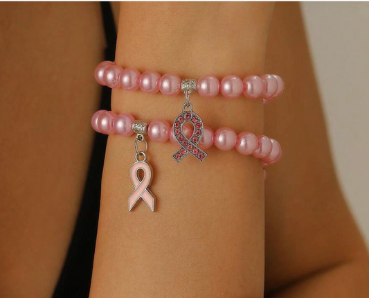 Ribbon Pendant Beaded Bracelet