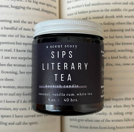 Candle, Hand-Poured Soy: Sips Literary Tea