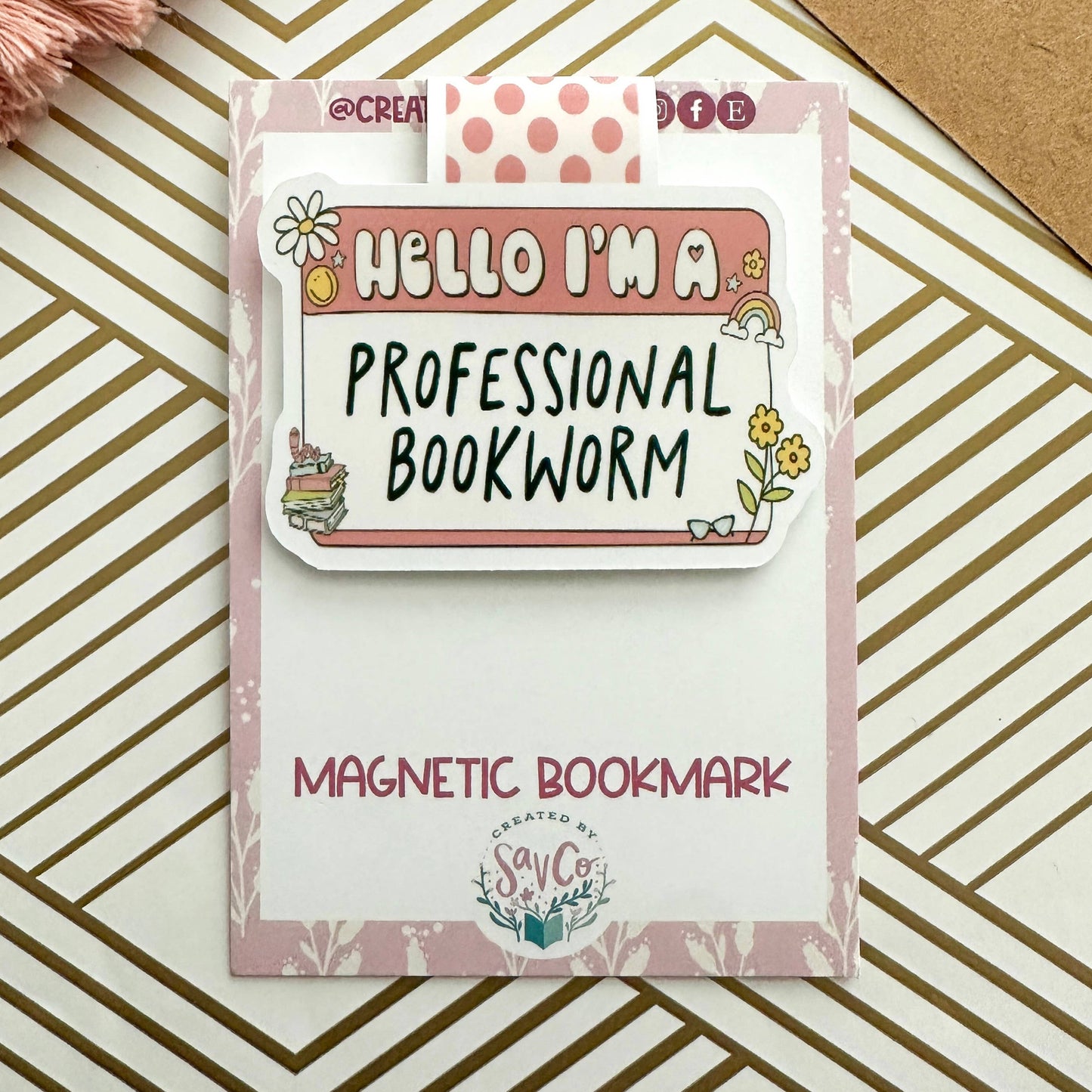 Bookmark, Magnetic: Hello I'm A Professional Bookworm