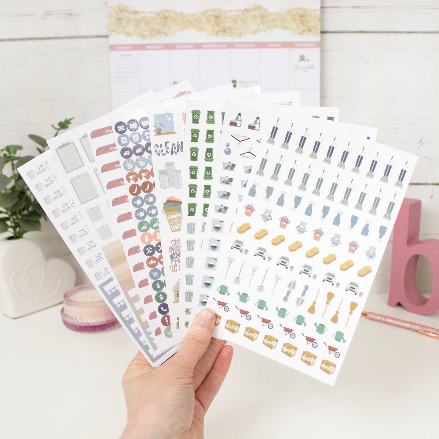 Sticker Pack for Household Chores: 736 Stickers for Cleaning and Organizing