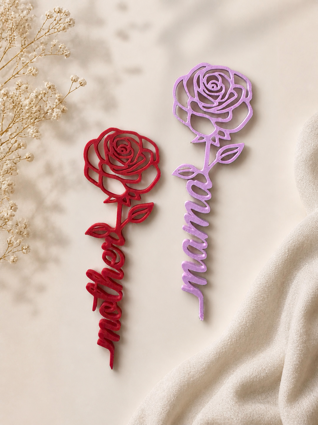 3d printed rose bookmark set mom and mother bookmarks floral bookmark gift