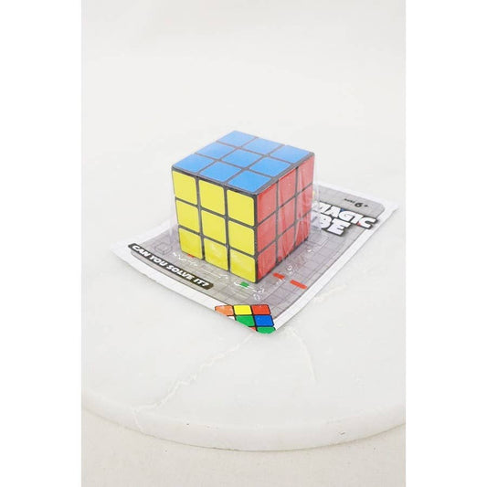 3x3 magic cube puzzle toy showing colorful sides on a classic handheld brain teaser cube.