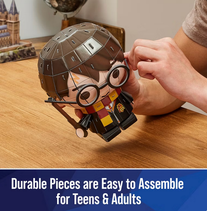 Harry Potter 3D Puzzle Model Kit by 4D Build, featuring detailed components for assembling iconic Wizarding World locations.