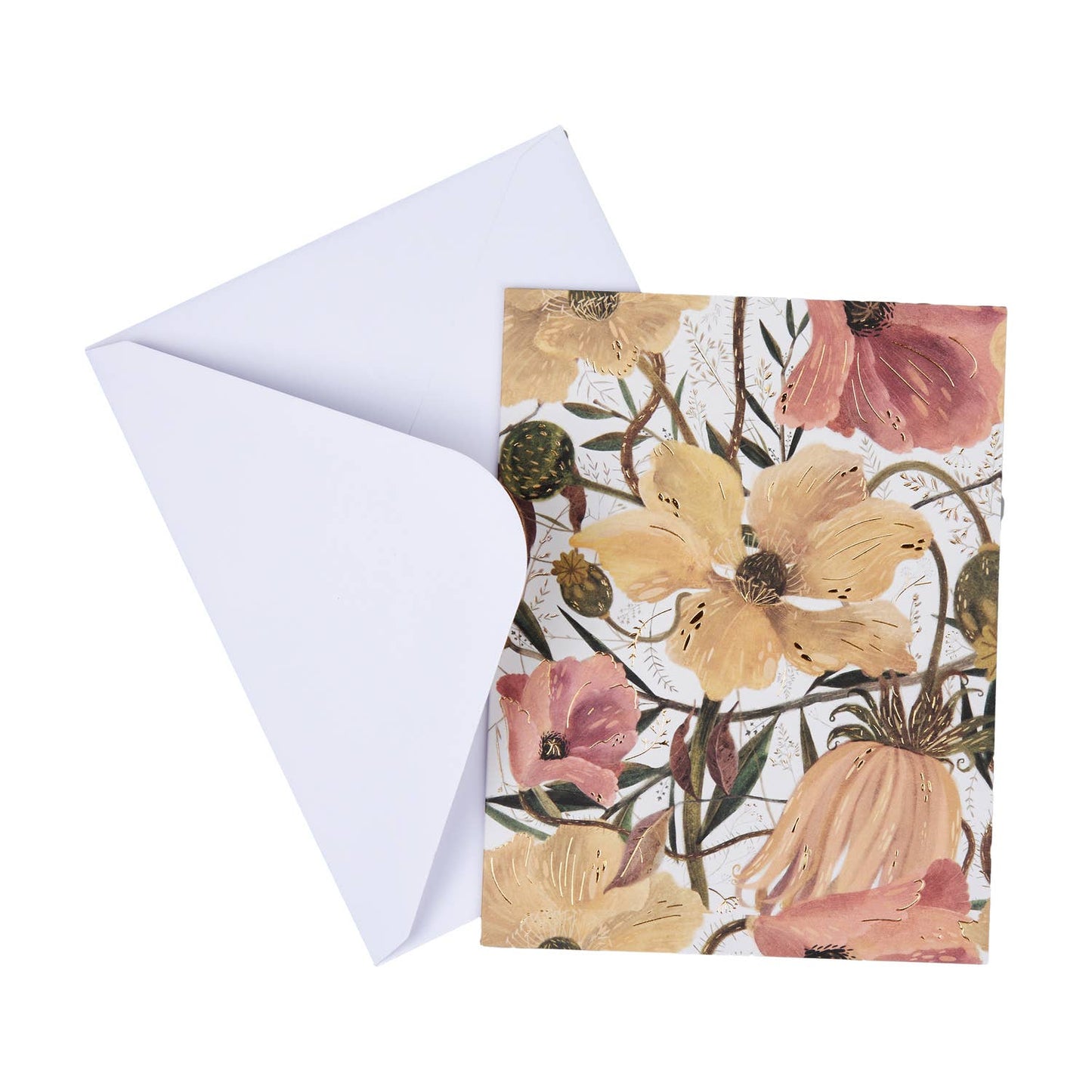 Notecards with Envelopes - Set of 16 "Greens and Flowers"