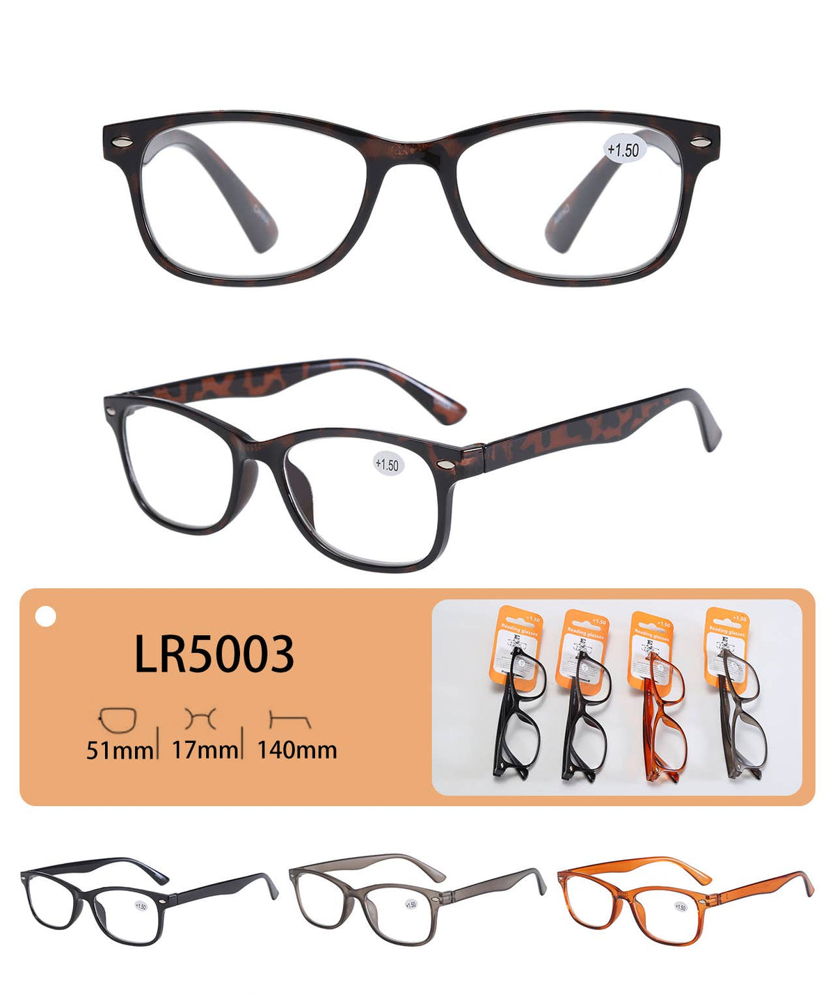 Classic Simple Style Reading Glasses/Readers: 1.50