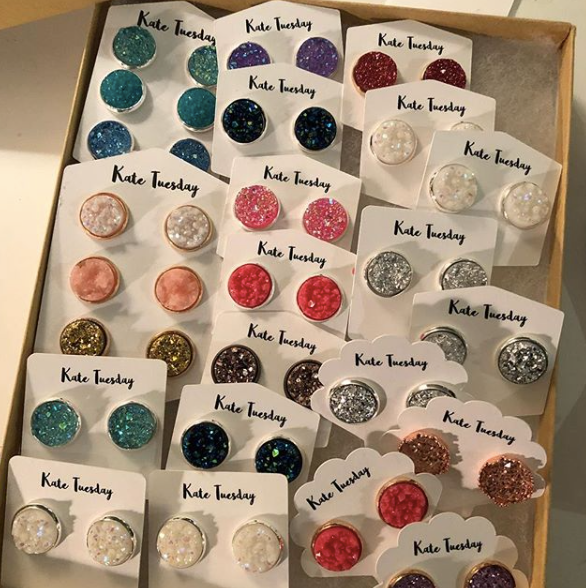 Grab Bag of Druzy, Mermaid, Cabochon Earrings Box: 20 Pairs