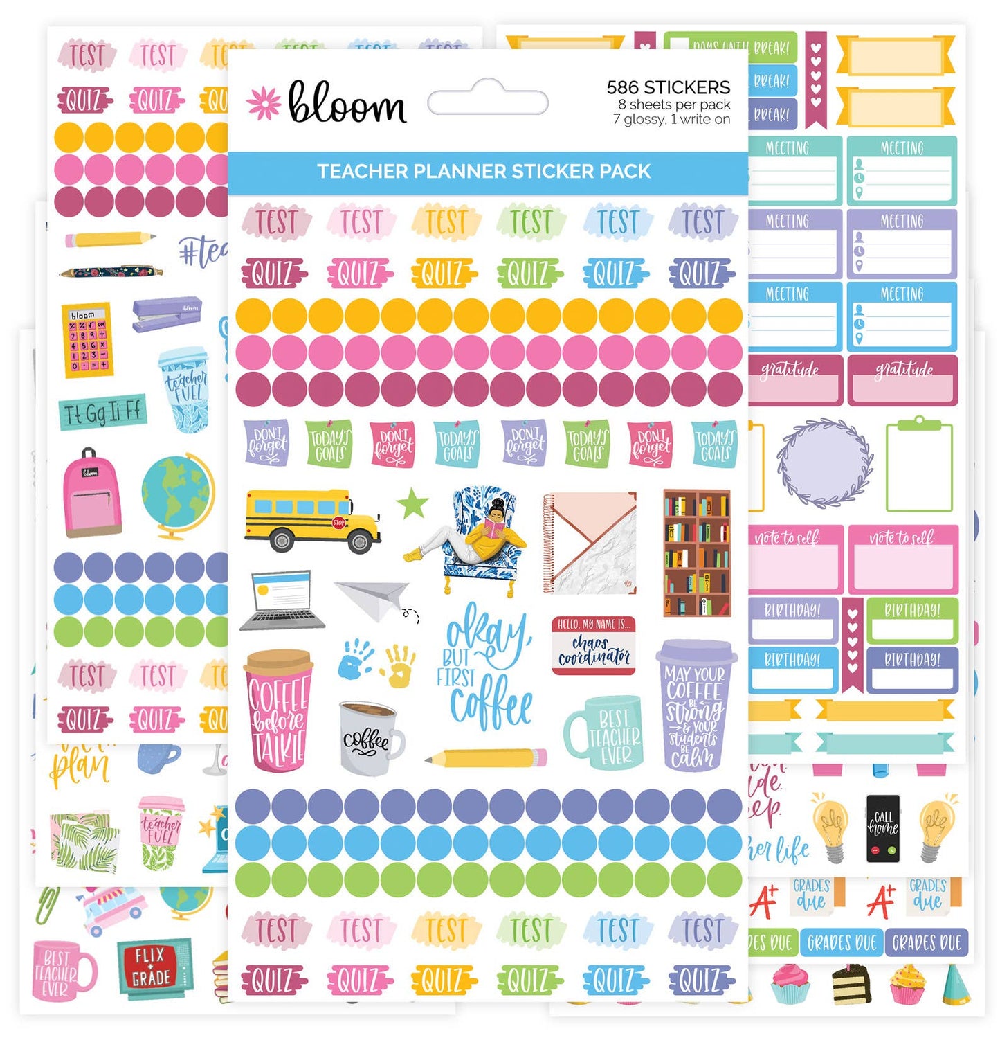 Sticker Pack for Teacher Planners – 586 Stickers for Classroom Planning