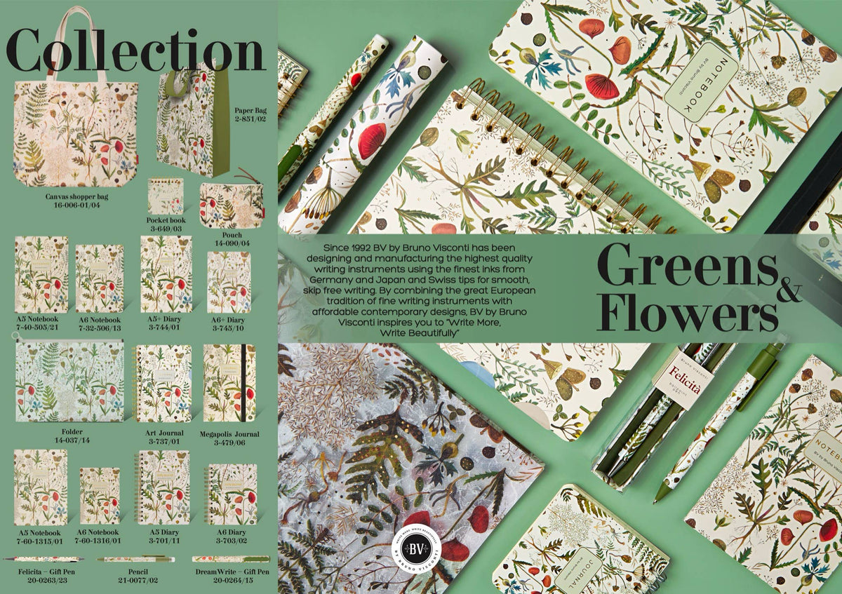A6 Passport Notebook - Greens and Flowers