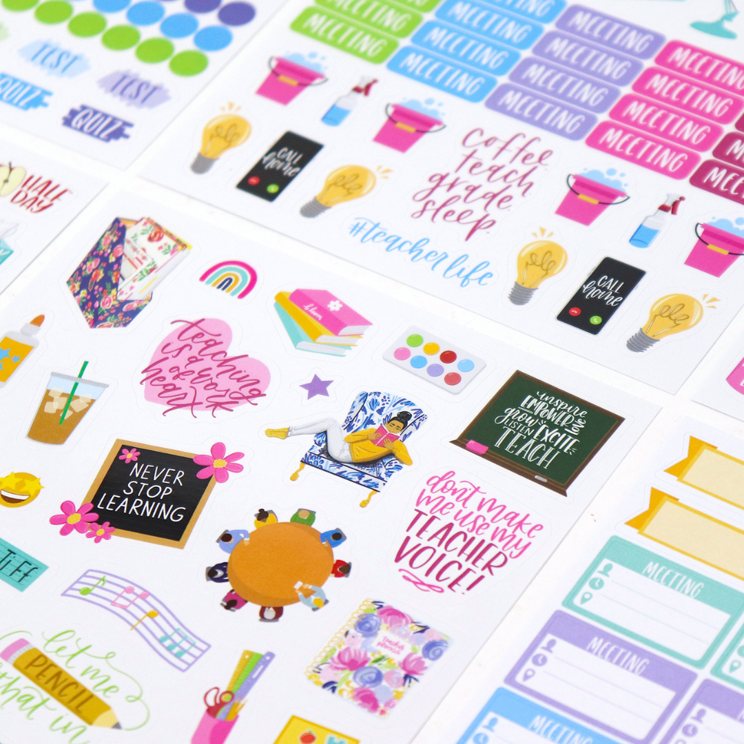 Sticker Pack for Teacher Planners – 586 Stickers for Classroom Planning