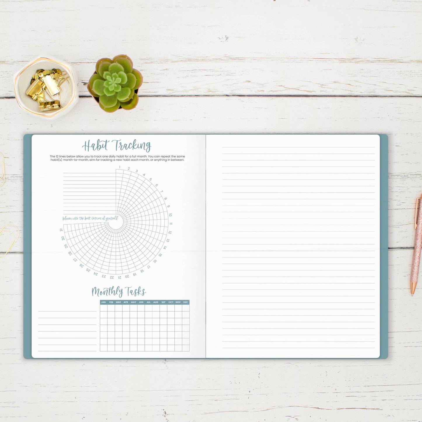 Calendar: 2025 12-Month Planner with Goal Tracking, Vision Board, & More