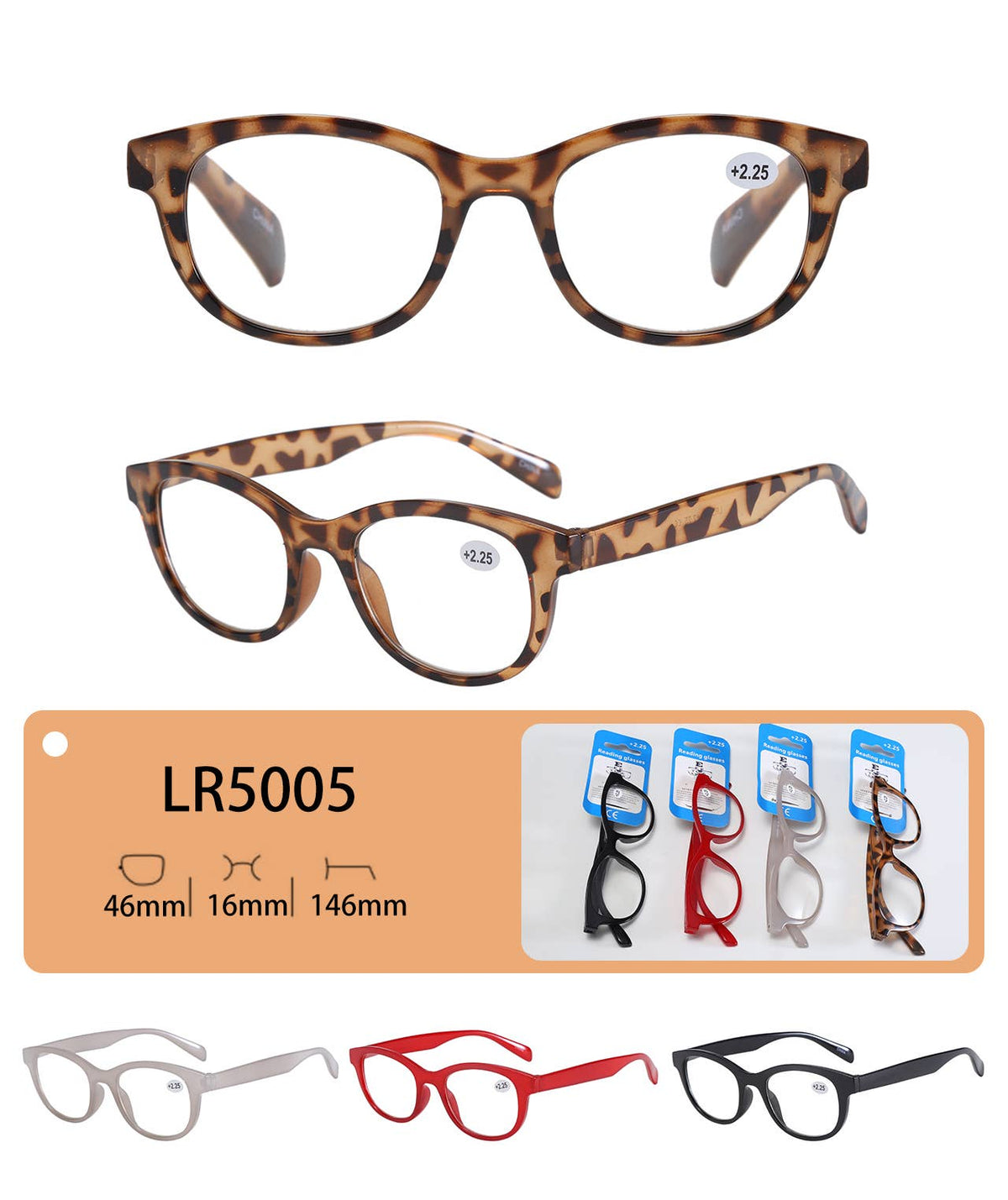 Round Simple Design Reading Glasses/Readers: 1.50