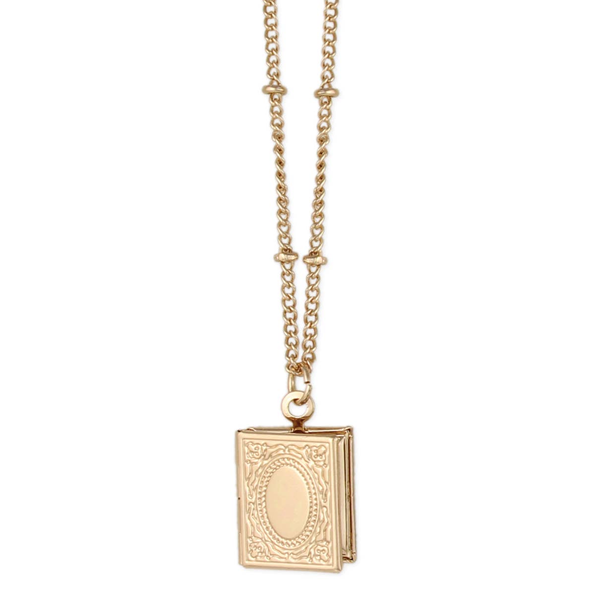 Necklace: Vintage Gold Book Locket