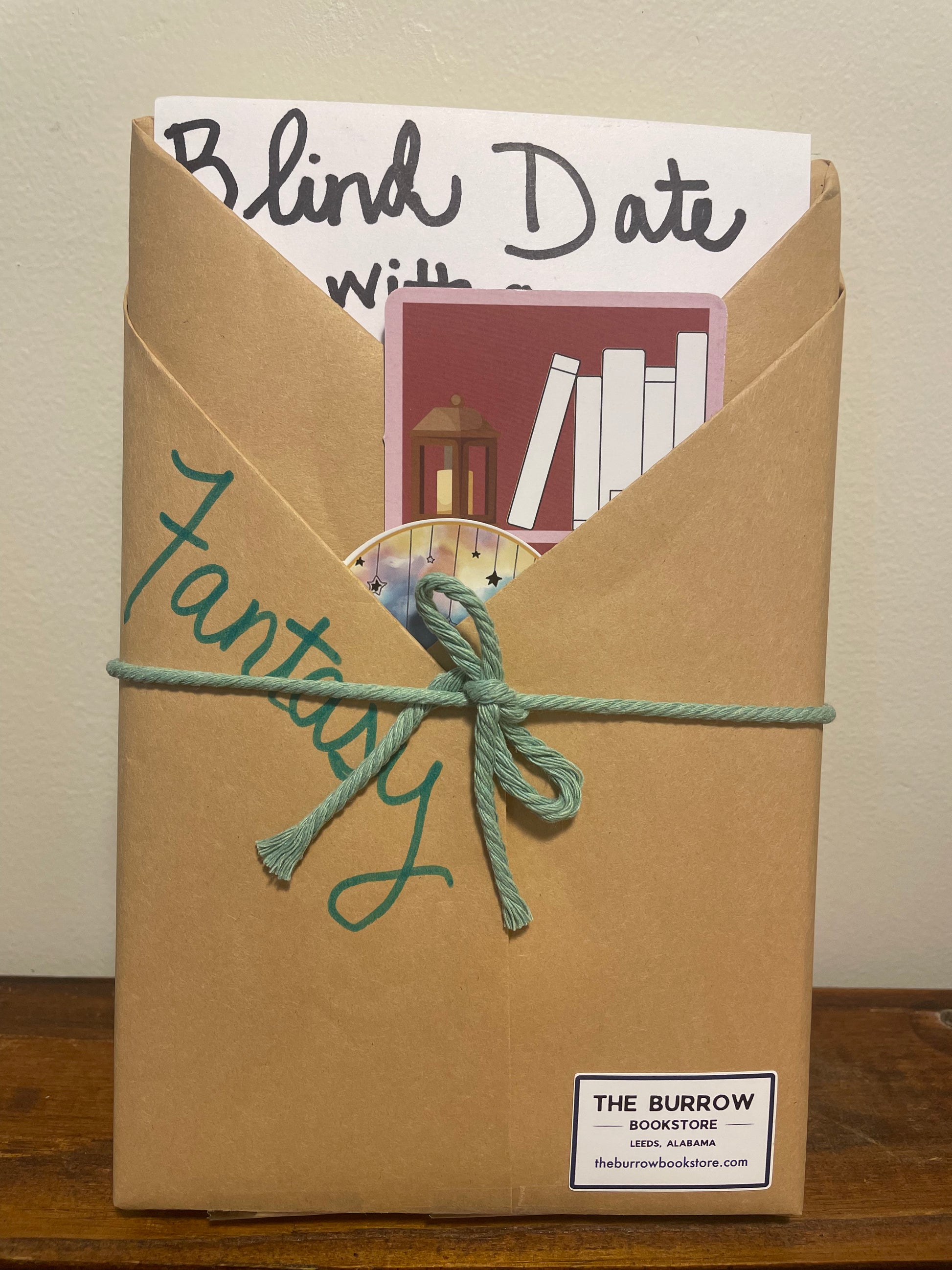 A Blind Date with a Book package featuring a wrapped book, perfect for book lovers, available in all genres and various budgets.