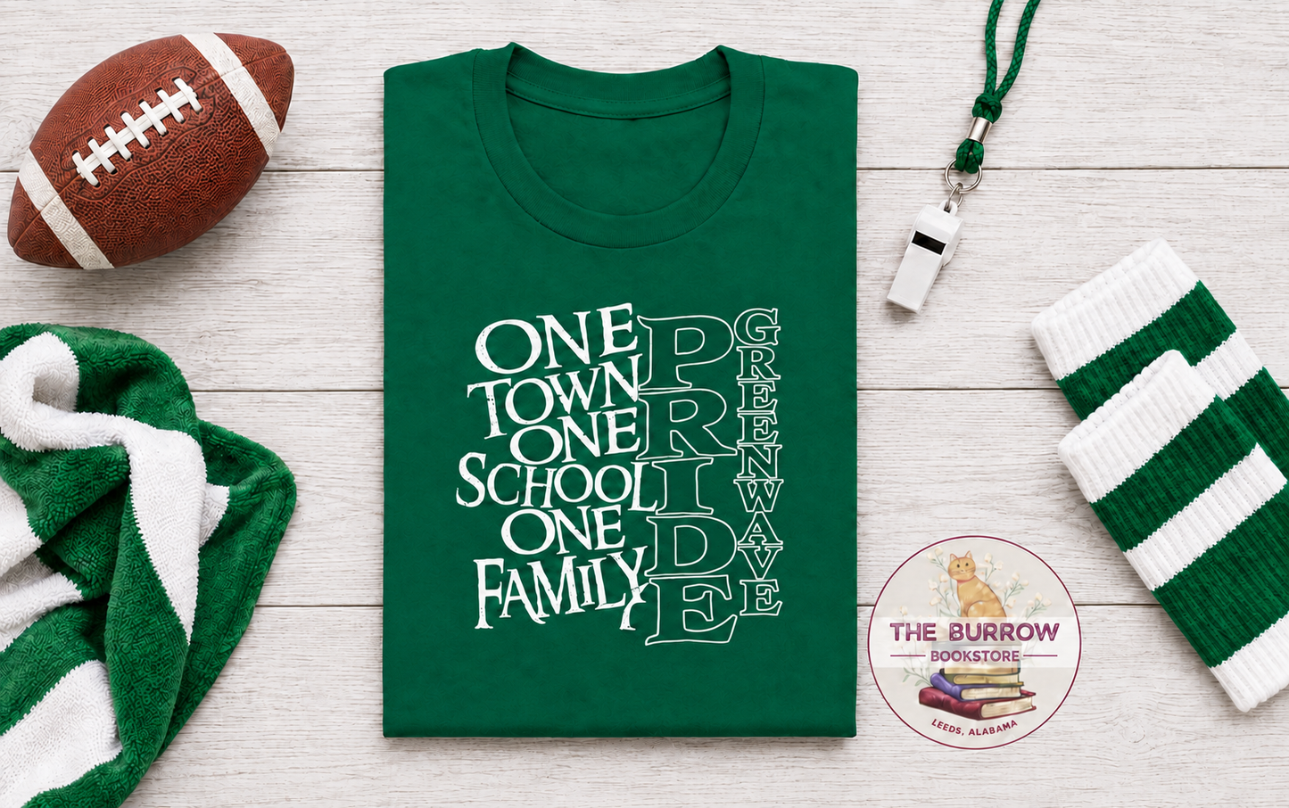 Greenwave Pride One Town One School One Family T-Shirt or Sweatshirt