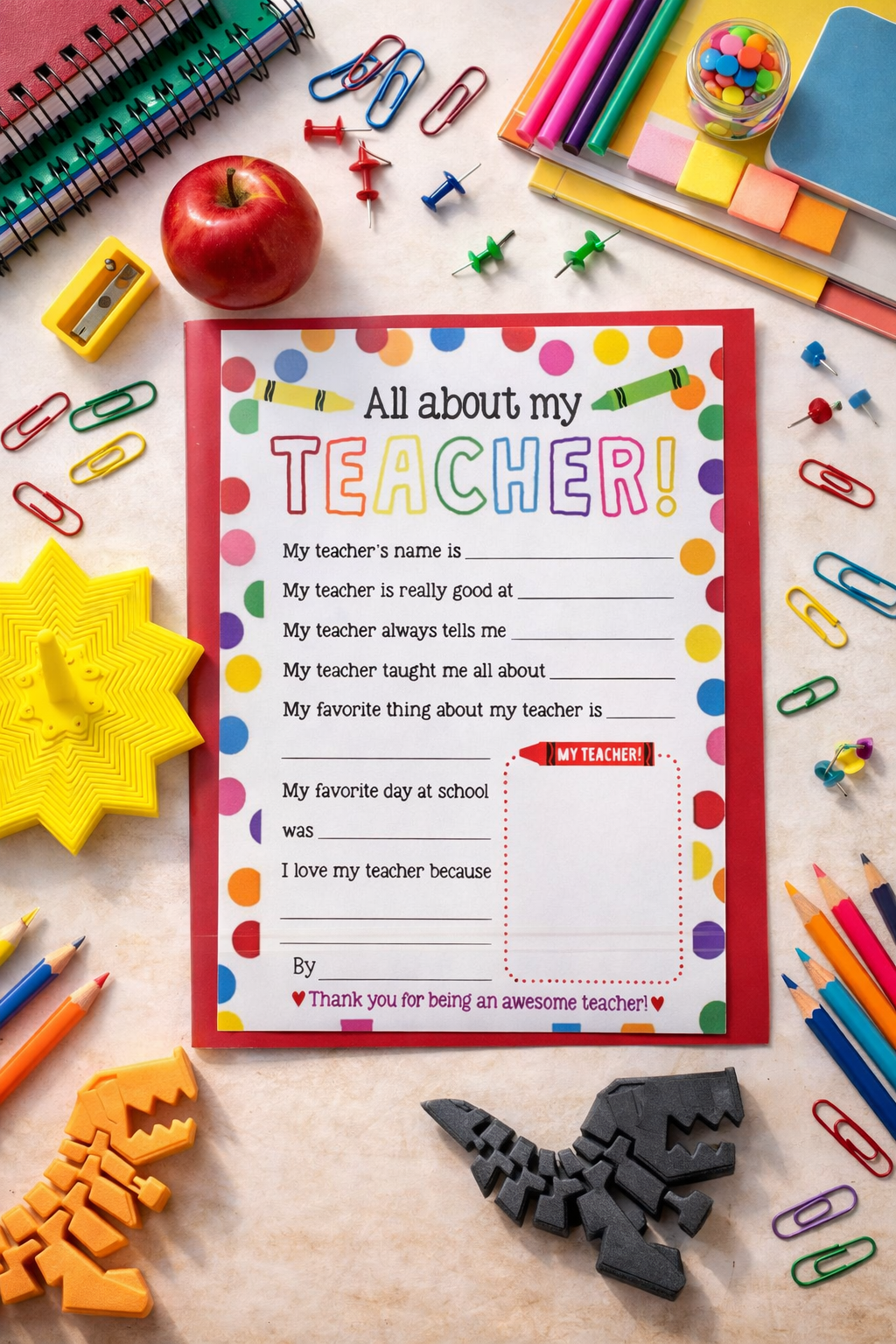 All About My Teacher Card