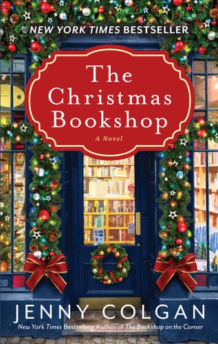 Cover of Jenny Colgan’s The Christmas Bookshop novel featuring a cozy Scottish bookshop at Christmastime
